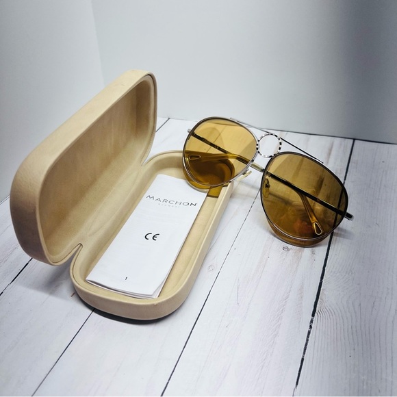 Chloe Romie CE144S 051 Aviator Sunglasses Gold Yellow Mirrored Lens with Case main image 11